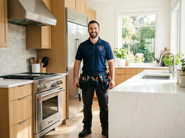 Appliance Repair Hero technician in a Adamsville, AL kitchen after an appliance repair